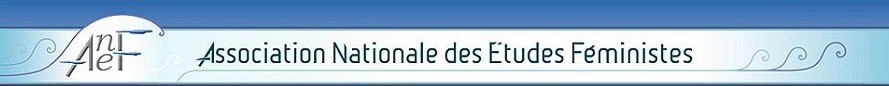 logo ANFE bleu en longueur association Nationale des Etudes Féministes